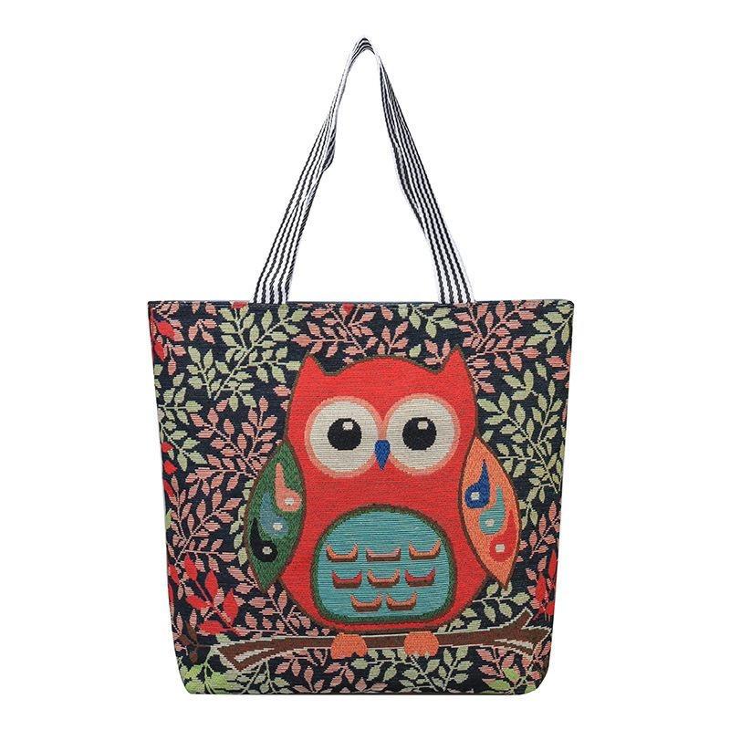 Embroidered Fashion Bag Simple Single-shoulder Bag Hand-held Women's Bag Large-capacity Shopping Bag