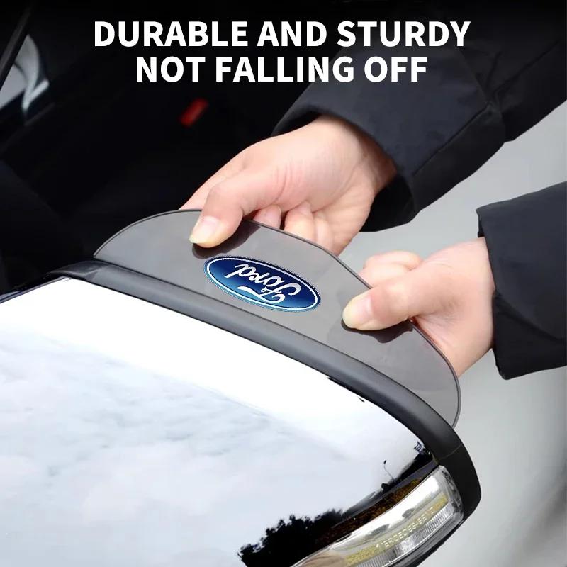 Car Sticker 2025 Hot New 2pcs Car Rearview Mirror Rain Eyebrow Rain Cover for Ford focus Fiesta EcoSport ESCORT ranger fusion mo