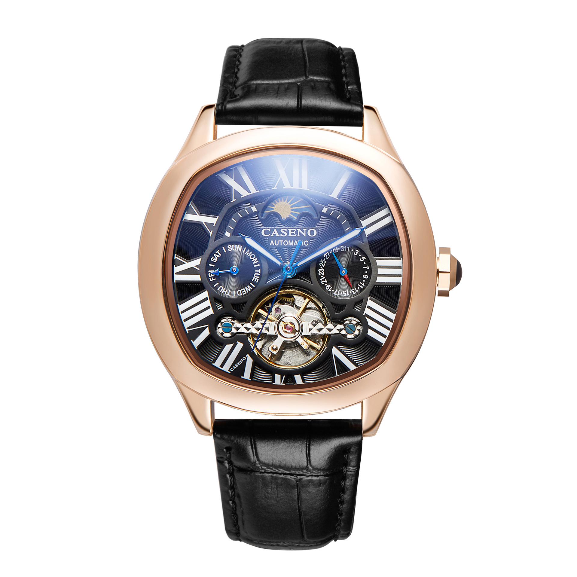 

Автоматичний годинник CASENO Star Tourbillon: Фаза місяця, місяць і дата, водонепроникність 100 м