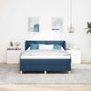 Box Spring Bed with Mattress and Headboard Blue 140 x 190 cm Fabric