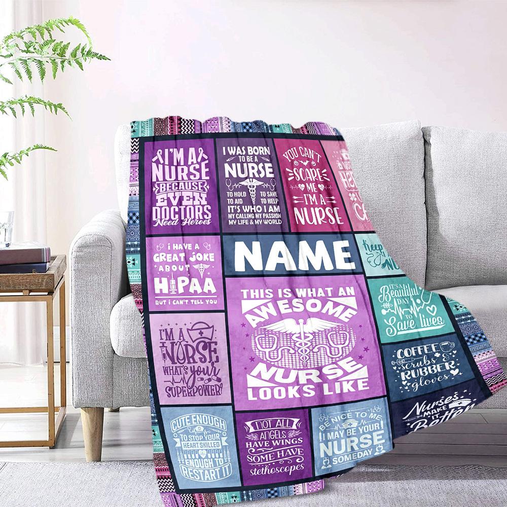 Awesome Nurse Quotes And Sayings Lightweight Blanket Customize Text Comfortable Texture Suitable For Sofa Couch Office Bed Picnics For All Occasions