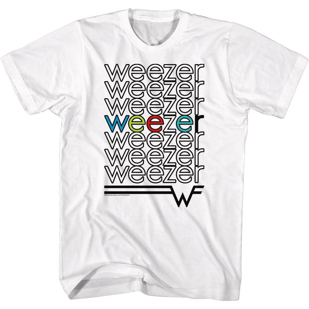 Weezer Repeat Colors White Alternative Rock Music Band Shirt