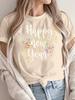 WomenS Festive Happy New Year Letter Print TShirt Sleeve Crew Neck Casual Regular Tee for Spring Summer Aesthetic Clothes