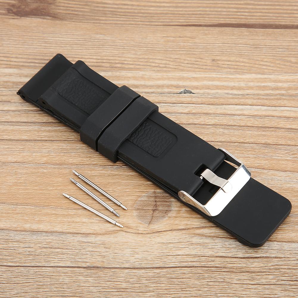 24mm Watch Band Silicone Pin Buckle Watch Strap Sports Wristwatch Accessory