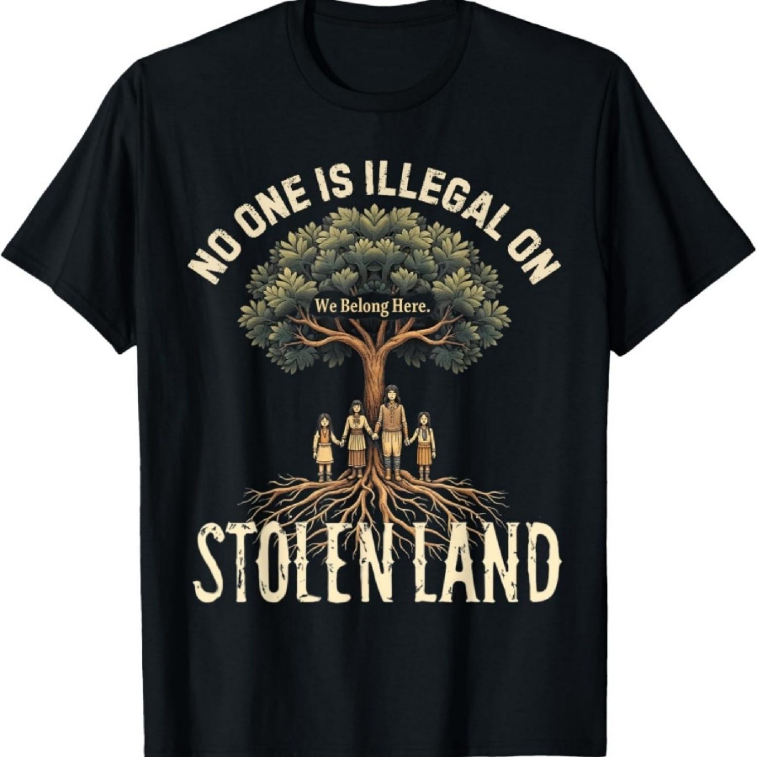Native Americans No One Is Illegal on Stolen Land T-Shirt XXXXXL чёрный
