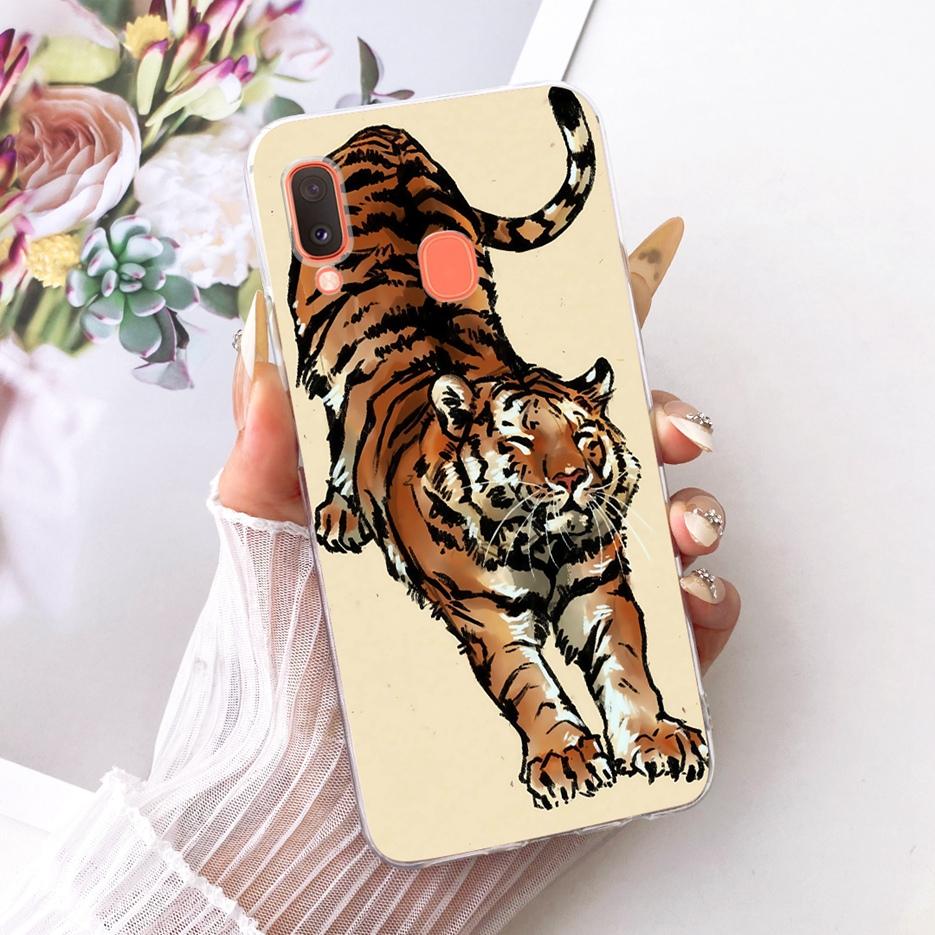 For Samsung Galaxy A20 A20e A20s Case Cute Lion Fashion Painted Cover Soft Silicone Case For Samsung A20 A 20 s Galaxy A20e Bags