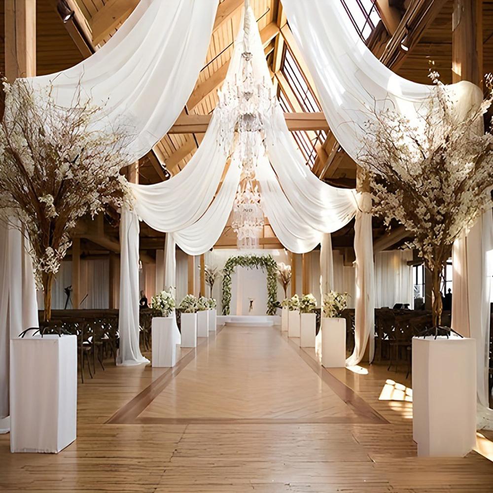 Schamane Hochzeit Mesh Outdoor Hochzeitsfeier Szene Dekoration Hintergrund Hochzeitsbögen Vorhang Mesh