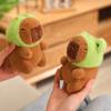 12cm Kawaii Anime Capybara Plushies With Pikachu Stitch Lucifer Cat Hat Doll Stuffed Animals Capybara Plushies Girl Toys
