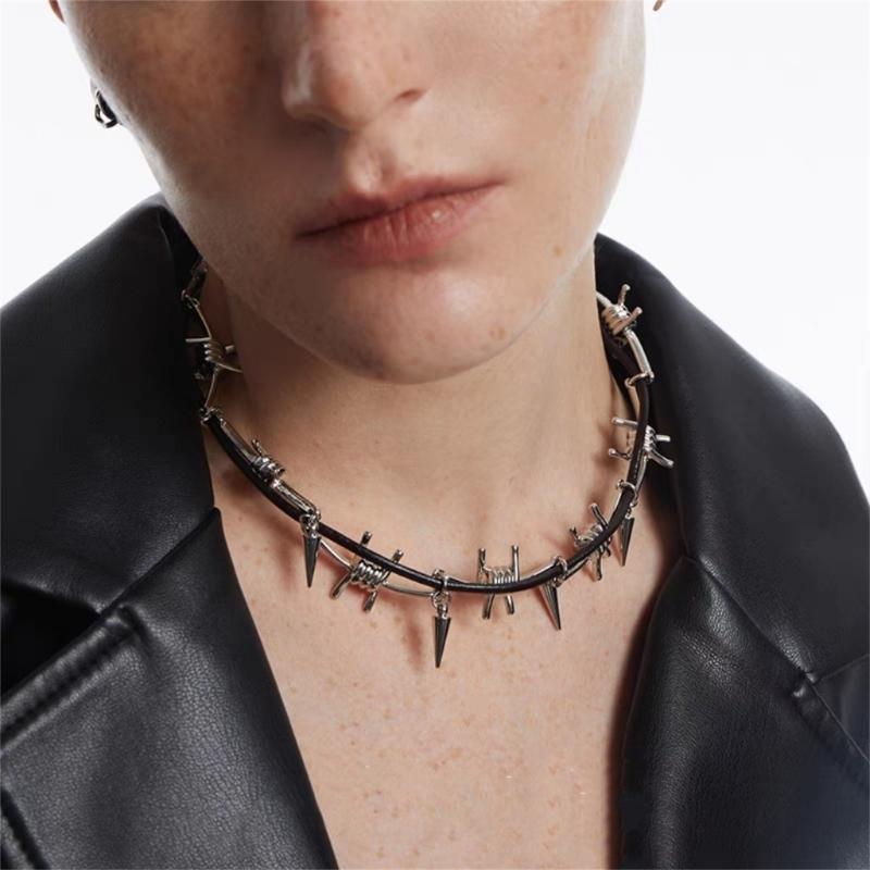 Stylish Gothic Thorn Necklace Adornment Perfect for Punk Style and Trendsetters Seeking Unique Accessories