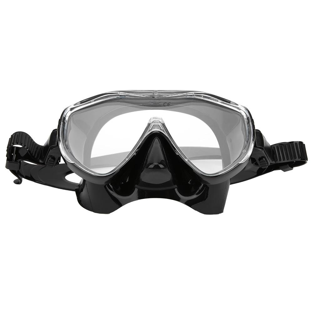 Adult Diving Goggles Face Shield Glasses Silicone Professional Snorkeling EquipmentsMK‑101  Black