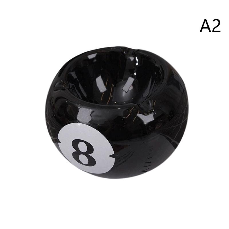 Unique Black Eight Ceramic Ashtray Perfect For Billiard Rooms Home Bars Parties Ideal Gift & Creative Birthday Presents