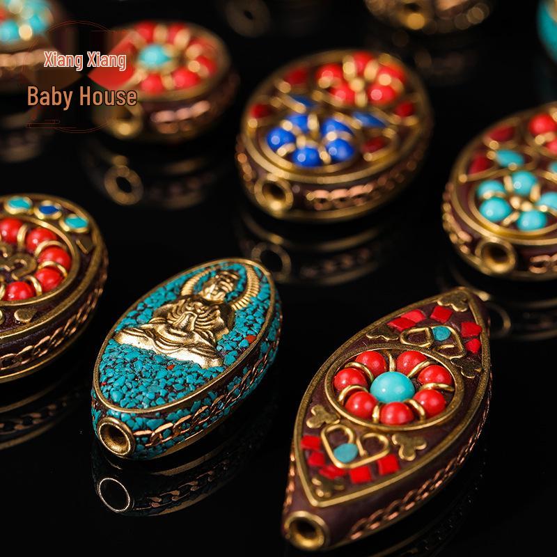 Nepal Handmade Auspicious Cloud Brass Spacer Beads for DIY Jewelry and Ornaments