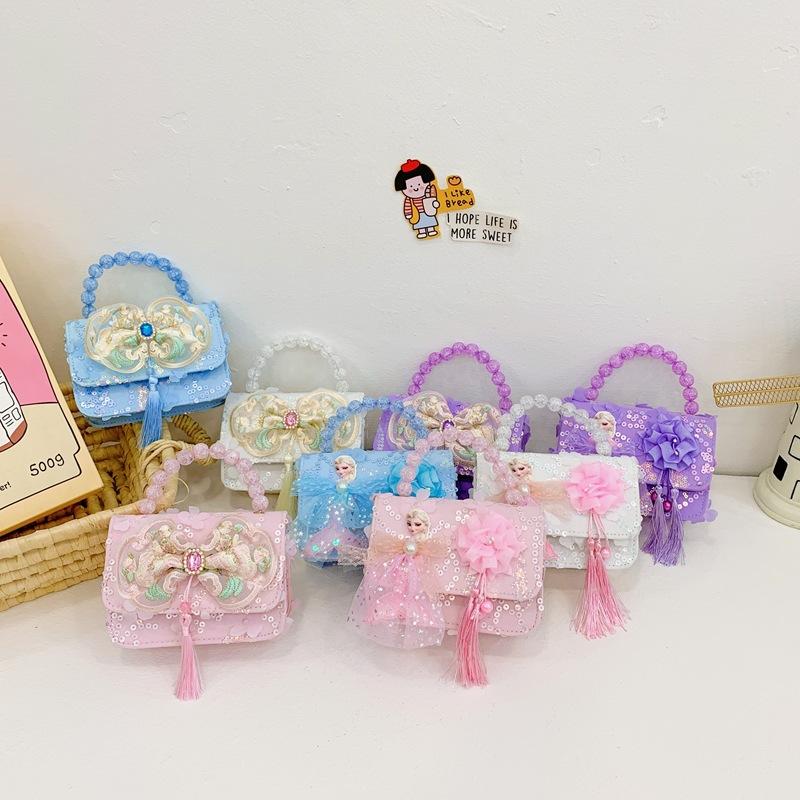 Girl Enchanting Cartoon Handbag With Pearl Accents Bright Colors For Everyday Fashion