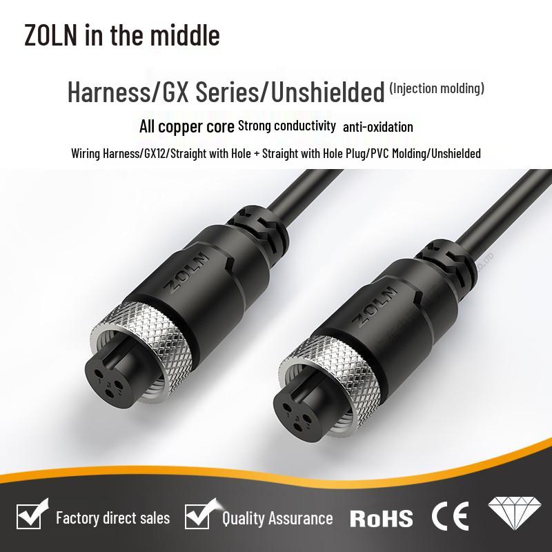 

GX12 Aviation Plug: Durable, Wear-Resistant, One-Piece Smart Home Appliance Connector & Sturdy Extension Cord Custom Length, Contact Customer Service