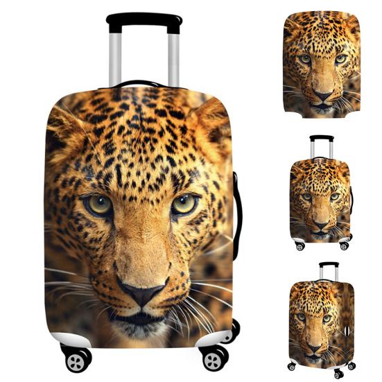 3D Leopard Print Travel Elastic Protective Cover for 18-28 Inch Luggage Suitcase