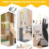 Hanging Door Bouncing Interactive Cat Toy Feather Stick Retractable Cat Teaser Wand Toy with Suction Cup Interactive Cat Toy