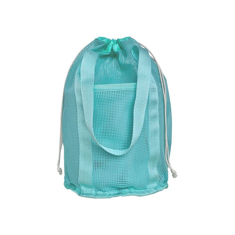 Grid Beach Bag Hand-held Toiletry Bag with Drawstring Pocket Travel Toiletry Bag Children's Toy Storage Bag Bathroom Swimming Bag