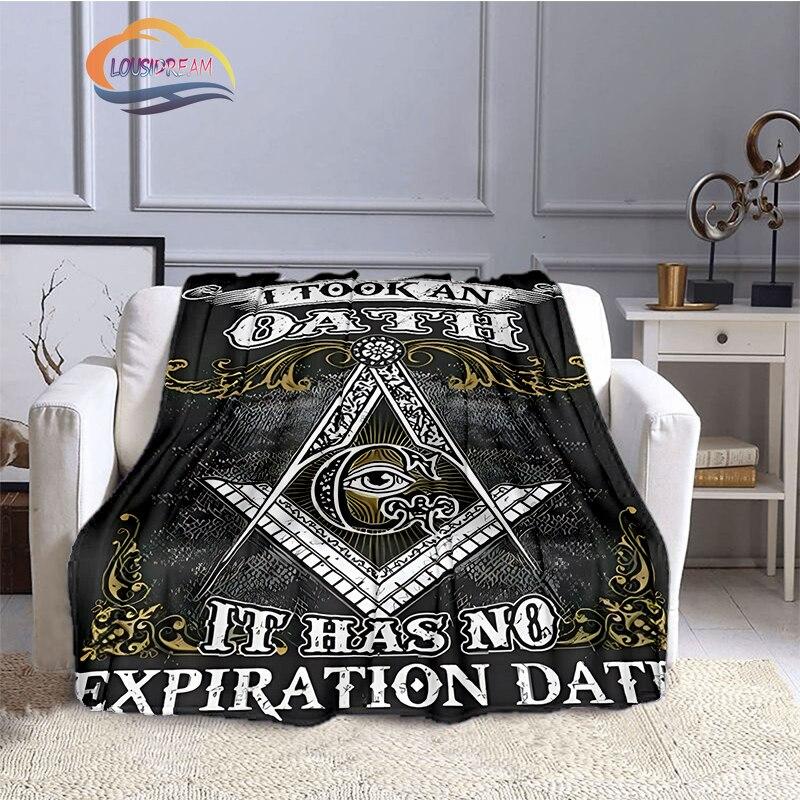 The Freemasons Blanket Freemasonry Series Flannel Cashmere Blanket Masonic Fluffy Blanket All Seeing Eye Printing Pattern Blanke