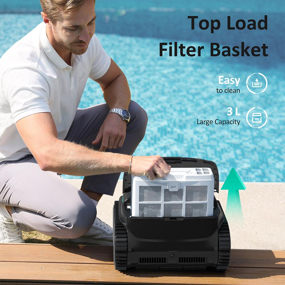 WYBOT C2 Vision Cordless Pool Robot Vacuum, Debris Detection with AI Camera, 8-in-1 Master Cleaning