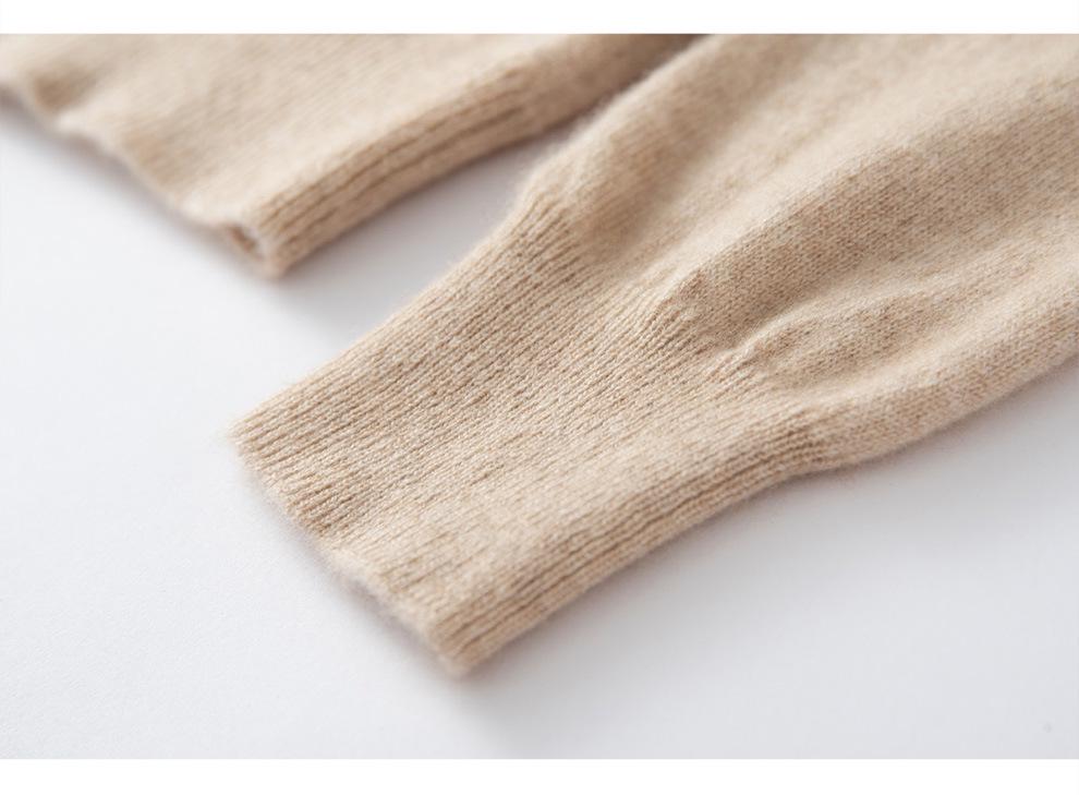 Women's 100% Cashmere Polo Neck Sweater - Autumn/Winter Versatile Loose Fit