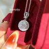 Elegant Micro-Inlaid Moissanite Crown Pendant 2-Carat Clavicle Chain