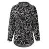 Damen Casual Fashion Print Einreihiges Revers Nähte Langarm Lose Hemd