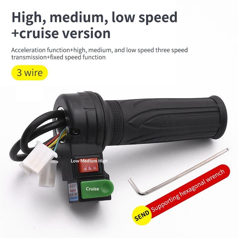 48V Gasgriff 135mm Speed Grip Mit Tempomat Rückwärtsgang Dreistufig Für Elektroroller Fahrrad Ersatzteil Passt 22mm