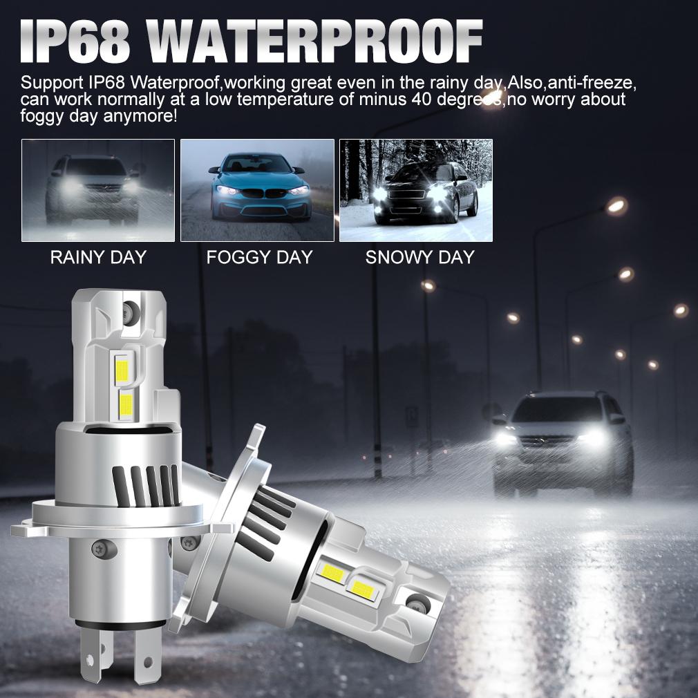 2Pcs Canbus H4 LED Headlight Bulbs High Low Beam 32000LM Car Motorcycle Lights 24pcs 3570 CSP Turbo Led Diode Lamps Auto Moto Headlamp 12V 6000K