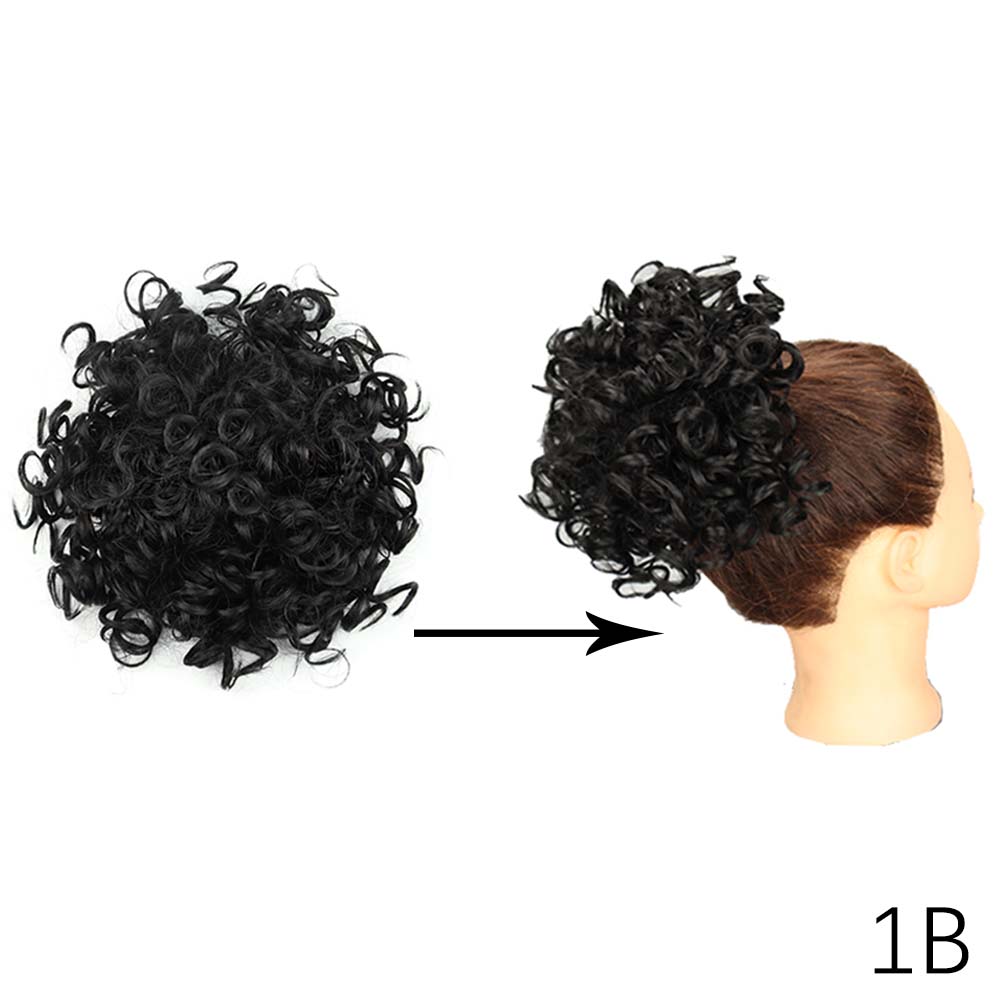 MISSQUEEN Hair Bun Synthetic Elastic Drawstring Loose Wave Messy Curly Ponytail Hair Extensions Bun Hair Piece For Women Daily Wear
