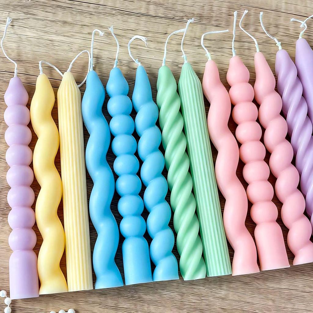Long Spiral Silicone Candle Mold DIY Twisted Long Rod Wax Stick Craft Molds Home Decor Tool Geometry Candles Making Supplies
