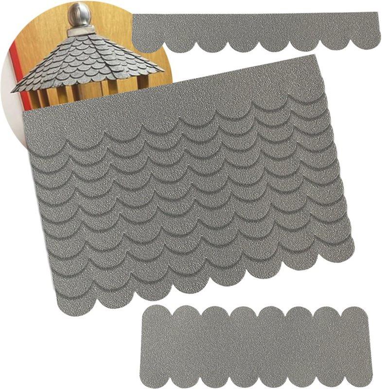 Good-For Nesting Box For Bird House Roof Felt Self-Adhesive Roofing Felt Shingles Mini 21 Pieces colore grigio