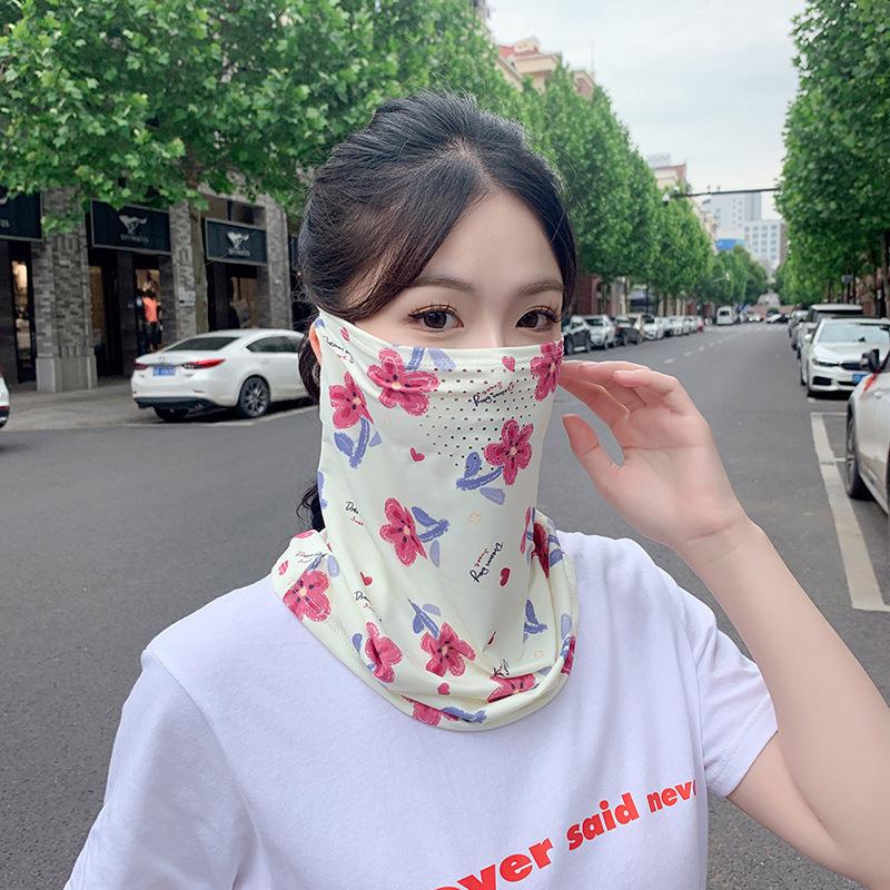 Breathable Soft Ice Silk Uv Sun Protection Face Mask Adjustable Summer Outdoor Activities Unisex Face Scarf