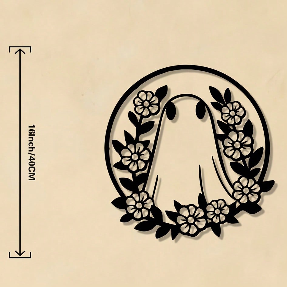 

Flower Garland Metal Wall Art Gothic Wrought Iron Halloween Christmas Decor Easy Install Gift різнокольоровий