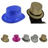 Magician Hat Wide Brim Fedora Hat Stage Top Hat Short Brim Flickering Glitter