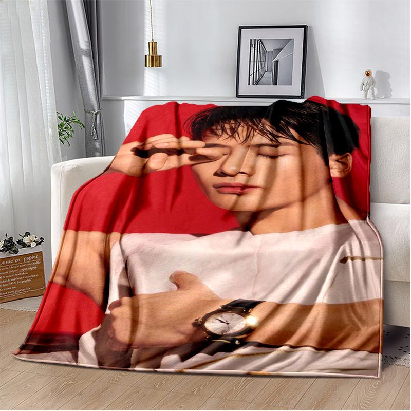 3D Jackson Wang Sångare Stjärna Mjuk Plyschfilt, Flanellfilt Kastafilt för Vardagsrum Sovrum Säng Soffa Picknick Barnpresent