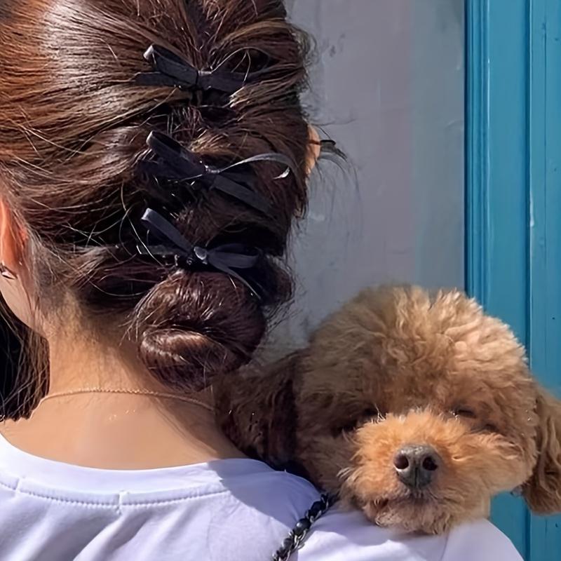 Two Fitting Bow Ribbon Hair Clip Sweet Hair Card Cute Girl Bangs Duckbill Clip Ballet Side Headdress Ponytail Hair Accessories