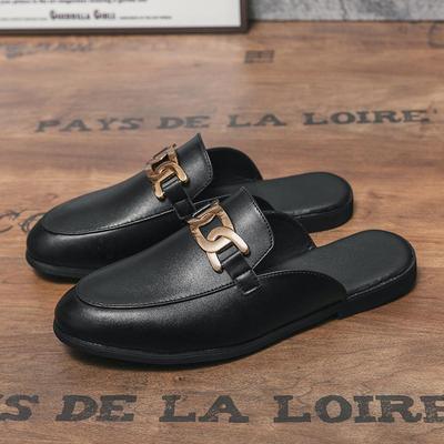 Luxuriöse Neue Herren-Slipper mit flachem Boden Minimalistische Büro-Business-Kleiderschuhe Heiß verkaufte Leder-Slipper Sommer für Herren