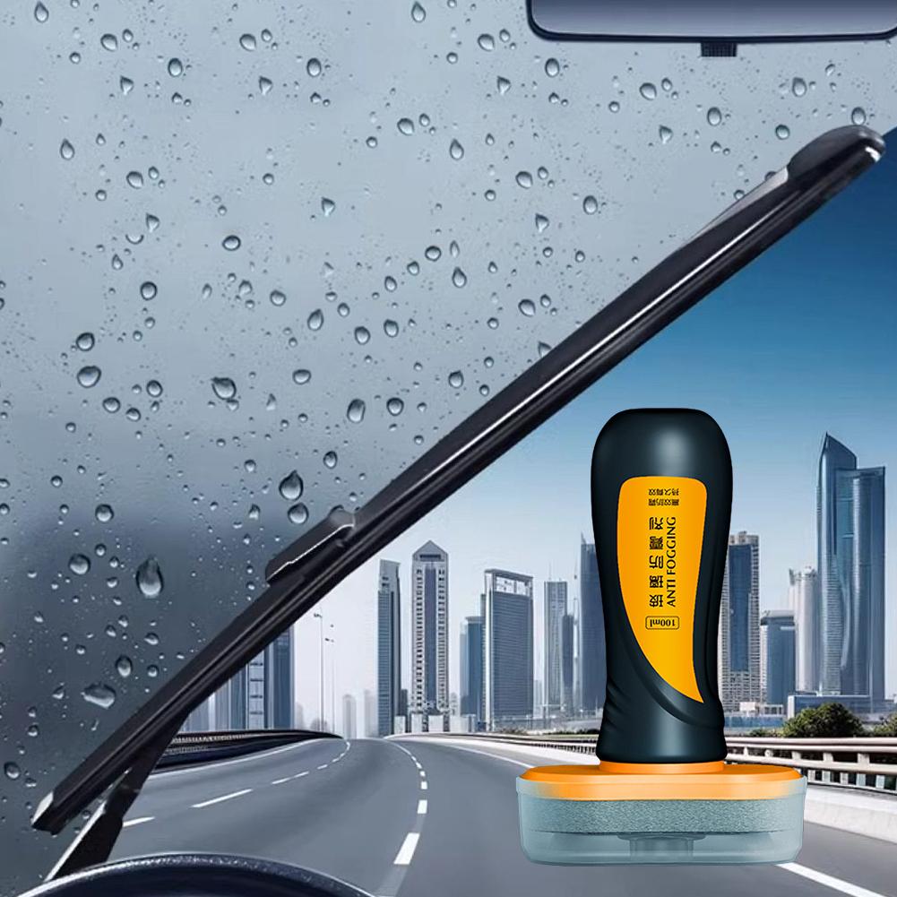 Car Window Anti-Fog Agent Anti Fog Stain Remover Windshield Anti-Fog Stain Remover Sponge Wipe Automotive Glass Cleaner