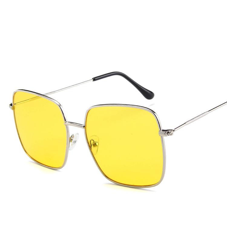 Vintage Oversized Square Sunglasses Women Fashion Metal Alloy Frame Retro Shades Female Sun Glasses Oculos Feminino