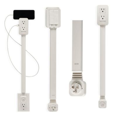 Electrical Outlet Extender with USB-A USB-C 2 AC Outlets 180 Degrees Rotating Sofa Couch Nightstand Desk Wall Socket Extension Bar