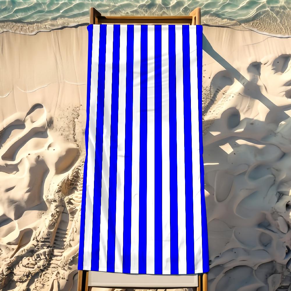Stripe Towel Beach Towel Travel Lightweight Skin Friendly for Pool Beach Camping Cruise Summer