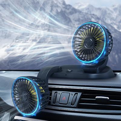 Car Double-Headed Folding Fan Rotatable Rotatable Head Creative Little Fan Summer Cooling Fan High Airflow Fan