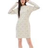 MLB New York Yankees Logo Print Floral Pattern Long Sleeve Dress Women dresses Off-White 3FOPM0334-50CRD