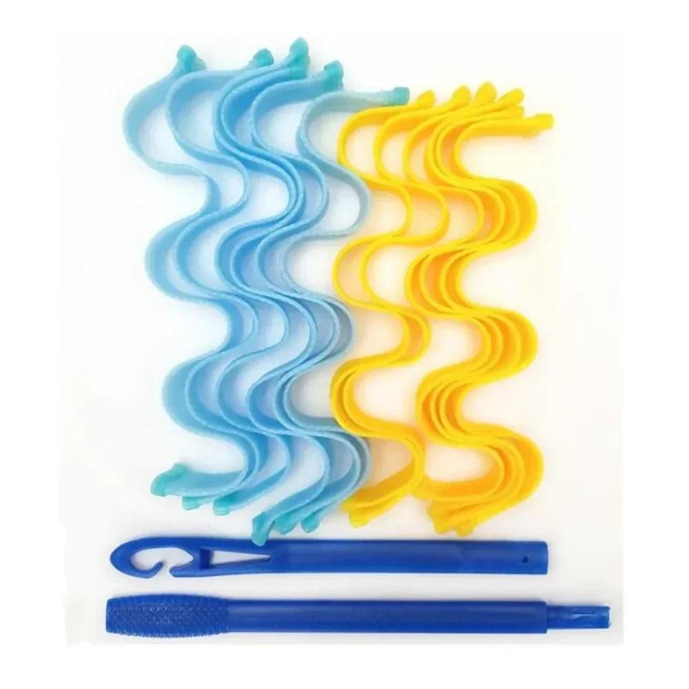 12Pcs Heatless Hair Curlers Spiral Hairs Curlers 30CM  Magic No Heat Hairs Curls for Long Styling Hooks DIY Hair Rollers Set