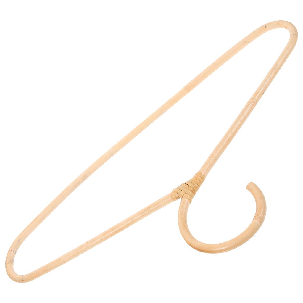 Gruccia in Rattan di Legno Fatta a Mano in Fibra Naturale Resistente alla Deformazione Gancio Singolo per Armadio Guardaroba Vestito Cappotto