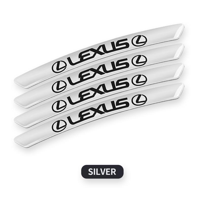 4Pcs Aluminium Car Wheel Hub Styling Stickers Decoration Strip For Lexus FSPORT LBX NX RX 350h 450h ES UX 300e GS GX IS LS LX CT