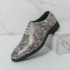 Men Derbys Oxford Skull Print Personality Nightclub Leather Shoes Men's Tuxedo Wedding Blazers Saddle Dance Shoes Plus Size