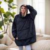 1pc Unisex Wearable Blanket Hoodie Reversible Flannel Thermal Pullover Ultra Soft Machine Washable Winter Travel Christmas Gift