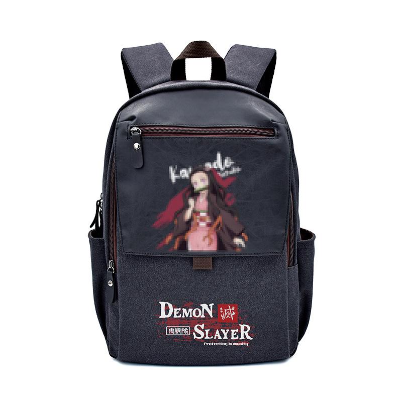 Japan cartoon comics Demon Slayer Large Capacity Backpack Stylish Canvas Schoolbag for Students 0024