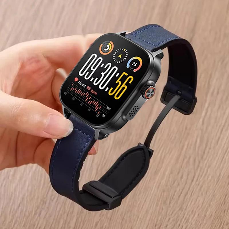 

22mm Leather+Silicone Strap For Realme Watch 5 Magnetic Loop Band For Realme Watch S SPro/S2/2 2Pro/3 3 Pro Bracelet Accessories Realme Watch 3 3 Pro midnight синього кольору